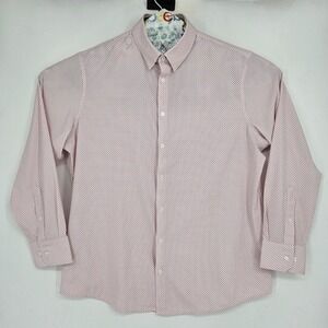 Mizzen Main Leeward Shirt Mens Large Geometric Long Sleeve Button Preppy